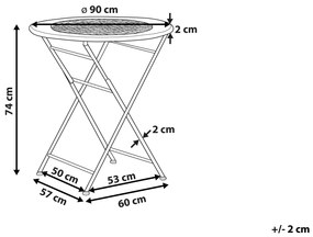 Mesa de jantar de jardim de metal ø 90 cm branco sujo BIVIO Beliani