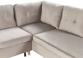 Sofá-cama em veludo creme 4 lugares LERUM Beliani