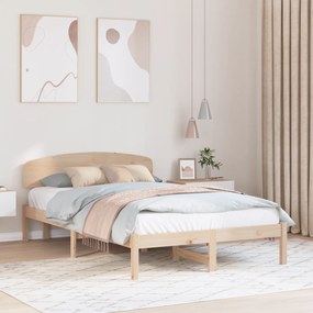 vidaXL Estrado de Cama com Cabeceira 140x190 cm Madeira Maciça de Pinho