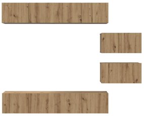 Conjunto de Estantes para TV 6 pcs carvalho artisiano