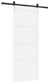 Porta Deslizante com Conjunto de Ferragens Branca 86x211 cm Madeira Só