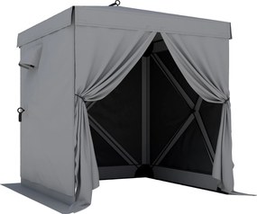 Outsunny Pavilhão 1,85x1,85m Impermeável Estável Resistente ao Inverno Pop-up Dobrável com 4 Laterais em Malha Bolsa, UV 30+ | Aosom Portugal