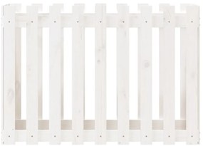 Canteiro elevado design cerca 100x50x70 cm pinho maciço branco