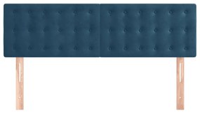 Cabeceira de cama 2 pcs veludo 72x5x78/88 cm azul-escuro