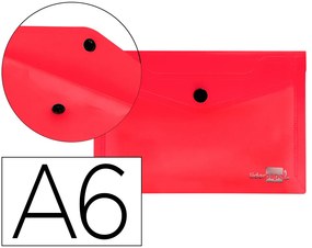 Bolsa Porta Documentos com Mola Din A6 Vermelho Transparente