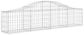 Cestos gabião arqueados 4 pcs 200x30x40/60 cm ferro galvanizado