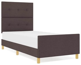 Estrutura de Cama vidaXL Marrom Escuro 100x200 cm em Tecido