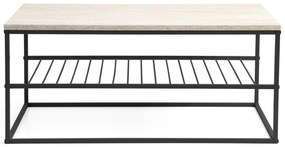 Mesa de Centro Asude – Travertine Black – 95x42x55 cm