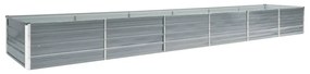 vidaXL Canteiro elevado de jardim aço galvanizado 480x80x45cm cinzento