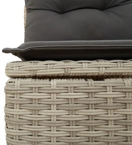 Conjunto de Jantar de Jardim com 5 Peças e Almofadas Cinza Claro em Ra