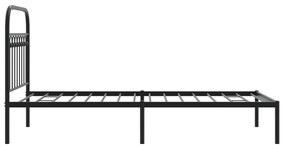 Estrutura de cama com cabeceira 90x190 cm metal preto