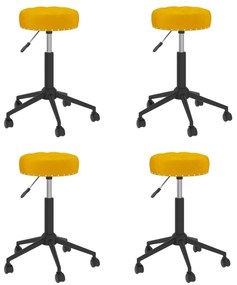 Cadeiras de jantar giratórias 4 pcs veludo amarelo mostarda