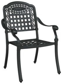 Cadeiras de Jardim vidaXL 2 unidades Preto Alumínio Fundido