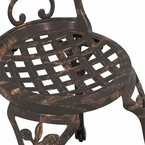 Conjunto de Bistrô de Jardim 3 Peças vidaXL Bronze em Alumínio Fundido