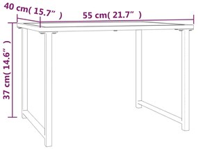 Mesa de jardim 55x40x37 cm aço antracite