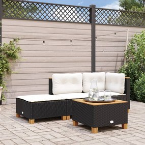 Banco de jardim com almofadão 63,5x56x32 cm vime PE preto