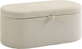 HOMCOM Otoman de arrumação, estofamento em cotelê com assento acolchoado, banco no pé da cama, 105 x 51 x 49 cm, bege | Aosom Portugal