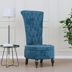 352463 vidaXL Cadeirão com encosto alto veludo azul design de botões