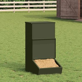 vidaXL Comedouro para Porcos Verde Oliva 55 x 38 x 76 cm