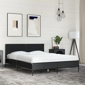 Estrutura de cama 120x190 cm derivados de madeira/metal preto