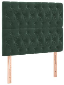 Cama com molas/colchão 90x190 cm veludo verde-escuro