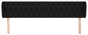 Cabeceira de cama c/ abas tecido 183x23x78/88 cm preto