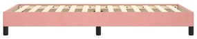 Estrutura de cama 90x190 cm veludo rosa