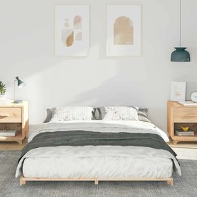 Estrutura de cama de chão Castanho 140 x 220 cm