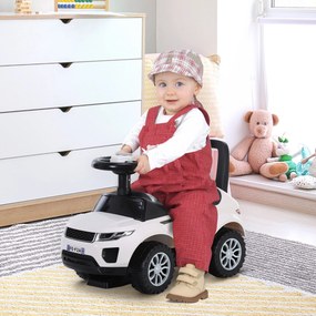 Carro de brincar para empurrar, com buzina para bebés branco