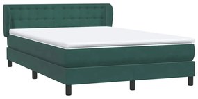 Box Cama primavera com Colchão Verde Escuro 140x210 cm Veludo