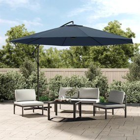 Guarda-sol de jardim cantilever 3,5 m azul