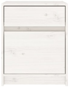 Mesas de cabeceira 2 pcs 40x31x50 cm pinho maciço branco