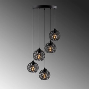 Candeeiro de Teto Fellini – Preto – Diâmetro 60 cm, Altura 111 cm