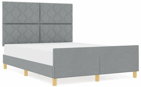 Estrutura de Cama vidaXL Cinza-claro 160x200 cm Tecido