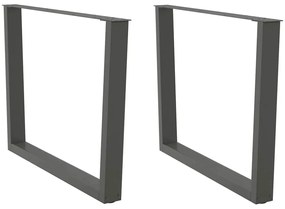Pés para mesa de jantar em forma de V, 2 peças, antracite, 100x(72-73,