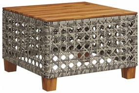 11 pcs conjunto sofás de jardim c/ almofadões vime PE cinzento