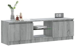 Móvel de TV com luzes LED 120x30x35,5 cm cinzento sonoma
