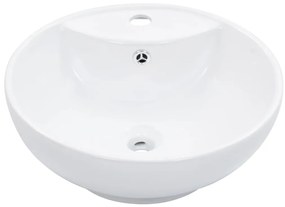 Lavatório com extravasamento 46,5x18 cm cerâmica branco