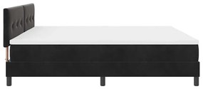 Cama Box com Colchão &amp; LED Preto 200x200 cm Veludo
