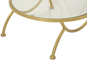 MESA DE APOIO COM 2 PRATELEIRAS E FLORES Ø 40x78 CM DOURADO