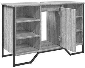 Móvel p/ lavatório 91x35x60cm derivados madeira cinzento sonoma
