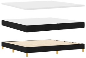 Cama Box com colchão - Preto, 200x200 cm Tecido