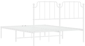 Estrutura de cama com cabeceira 135x190 cm metal branco