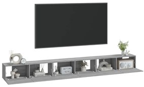 Conjunto móveis de TV 3 pcs madeira processada sonoma cinza