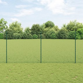 vidaXL Cerca de Cadeia com 10 Postes U Verde 1.4x10 m Aço