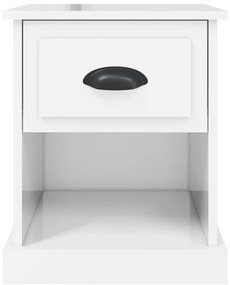 Mesa cabeceira 39x39x47,5cm derivados madeira branco brilhante