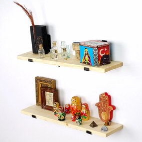 Prateleira de Parede "Tyr" - 60x16x14cm, Preto e Carvalho