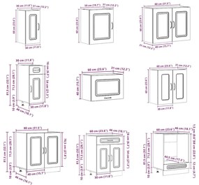 14 peças armário de cozinha conjunto Kalmar brilho branco