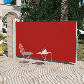 vidaXL Toldo lateral retrátil para pátio 160x300 cm vermelho
