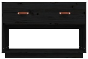 Móvel de TV 90x40x60 cm madeira de pinho maciça preto
